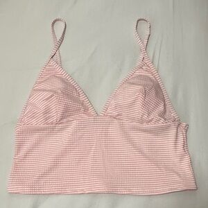 Pink Striped Swim Top